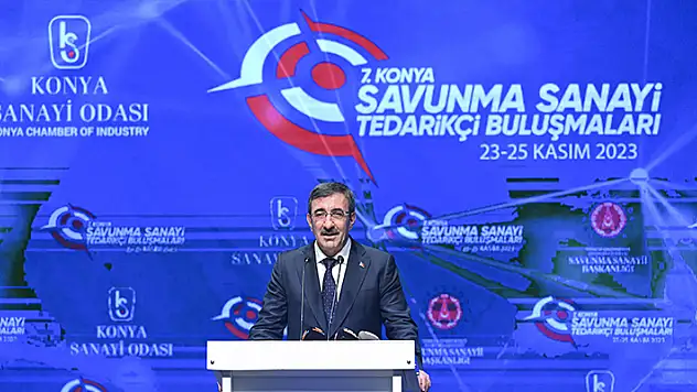 Cumhurbaşkanı Yardımcısı Yılmaz, 7. Konya Savunma Sanayi Tedarikçi Buluşmaları'nın açılışında konuştu