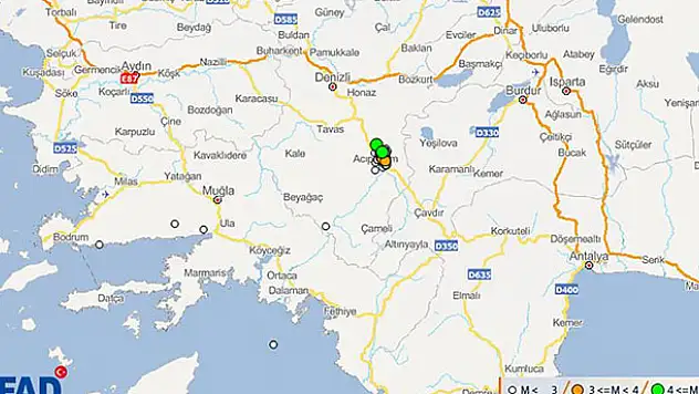 Denizli'de 4,9 büyüklüğünde deprem