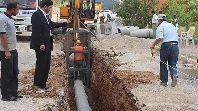 Derbent'te alt yapı çalışmaları sürüyor