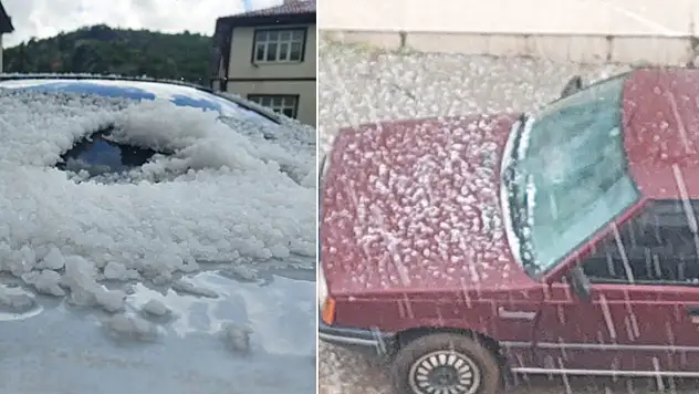 Derbent'te dolu etkili oldu