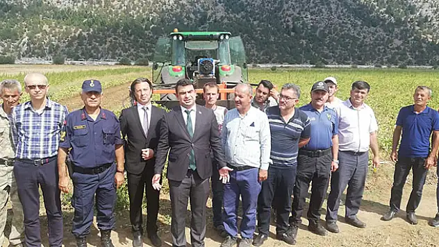 Derebucak'ta çiftçiye makine ekipman desteği
