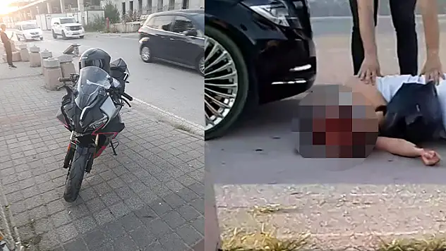 Devrilen motosiklet metrelerce sürüklendi, sürücü ağır yaralandı
