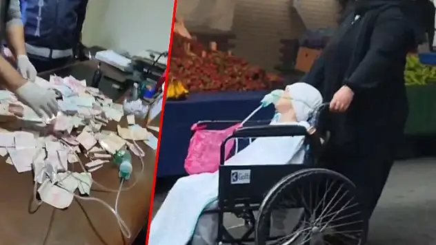 Dilencilerden yeni yöntem: Tekerlekli sandalye ve tıbbi hortumla kanser izlenimi veriyorlar
