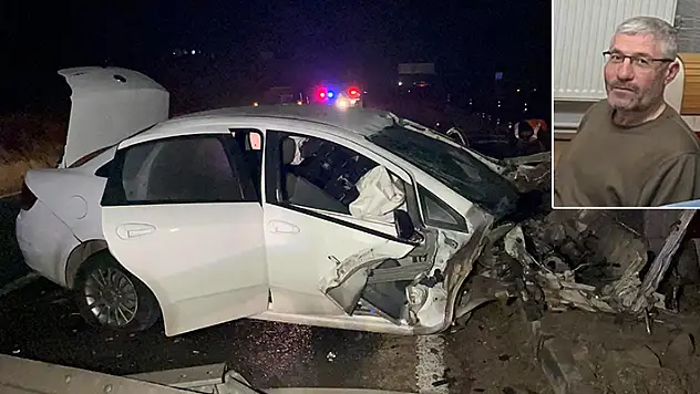 Direğe çarpan otomobilin sürücüsü öldü hız kadranı 190'da takılı kaldı 