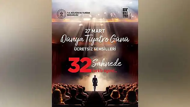Dünya Tiyatro Günü'nde Konya dahil 19 ilde ücretsiz oyunlar sahnelenecek
