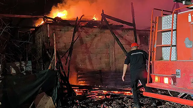 Düzce'de ahır ve samanlık yandı: 4 büyükbaş öldü

