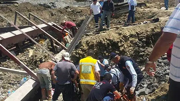 Edirne'de baraj inşaatında göçük