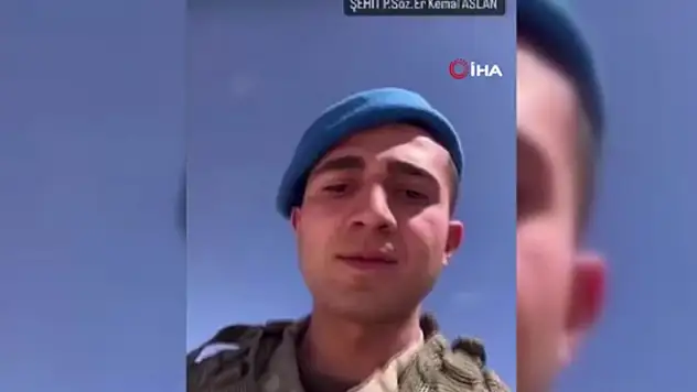 Elazığlı Şehit Aslan'ın 'şehit olursam' diyerek komutanına gönderdiği görüntü duygulandırdı
