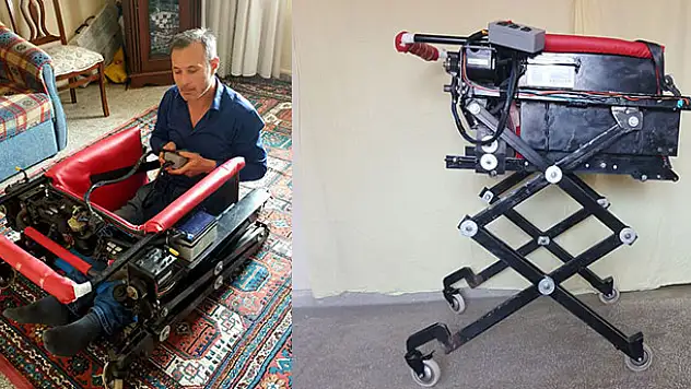 Engelli ve yatalak hastalar için 'robotik sandalye' yaptı