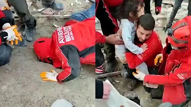 Enkazdan çıkarılan küçük kızın 'Abimi çıkarmadınız mı daha' sözleri yürekli sızlattı

