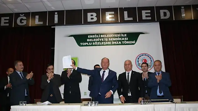 Ereğli Belediyesi ile Belediye İş Sendikası toplu sözleşme imza töreni
