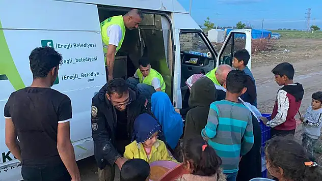Ereğli Belediyesi sel mağduru vatandaşların yanında
