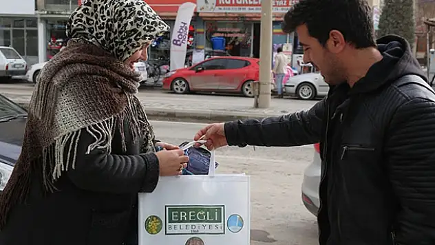 Ereğli Belediyesinden doğa dostu bez çantalar