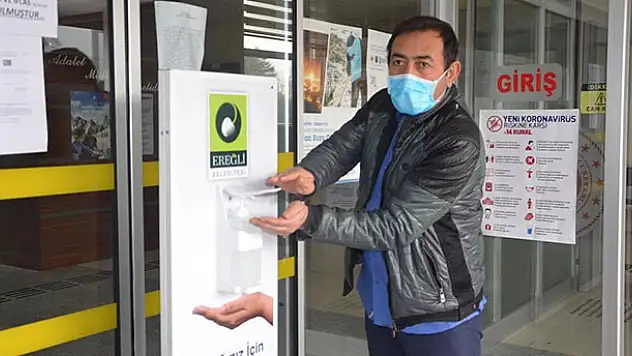 Ereğli'de dezenfektan platformları kuruldu
