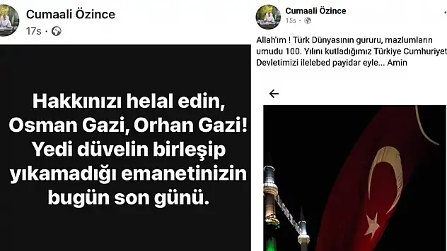Ereğli Gençlik ve Spor Müdürü, önce Cumhuriyet aleyhine paylaşım yaptı ardından Cumhuriyet'in payidar kalması için dua etti