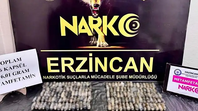 Erzincan'da 1 kilo 276 gram metamfetamin ele geçirildi