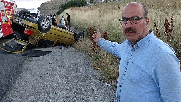 Erzurum'da refüje çarpan otomobil takla attı: 1 ölü, 1 yaralı