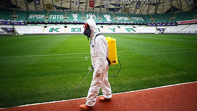 Fenerbahçe karşılaşması öncesi Konya Stadyumu dezenfekte edildi