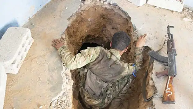 Fırat'ın doğusunda YPG/PKK'nın kazdığı tünel ortaya çıkarıldı