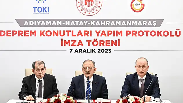 Galatasaray ile TOKİ, deprem bölgesinde 300 konutun inşası için protokol imzaladı
