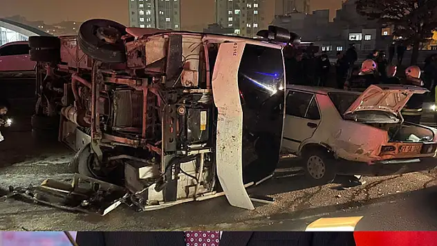 Gaziantep'te devrilen polis midibüsündeki 5 memur yaralandı
