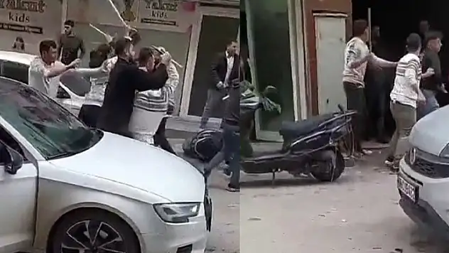 Gaziantep'te sokakta çıkan kavgada sandalyeler ve sopalar havada uçuştu
