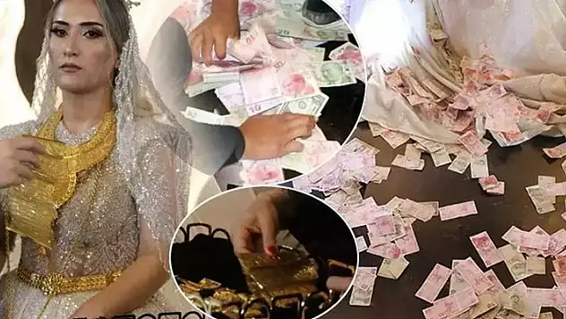 Gelinin takıları özel koruma ile salona getirildi!