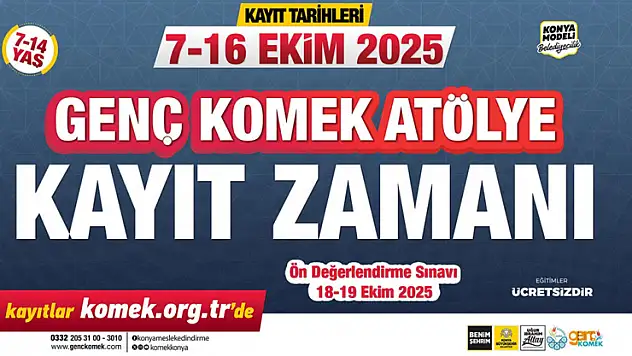 Genç KOMEK Atölye Güz Dönemi kayıtları başladı