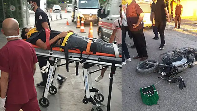 
Hafif ticari araç ile motosiklet çarpıştı: 2 yaralı