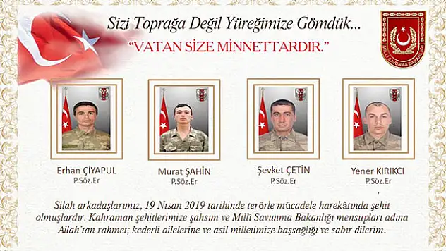 Hakkari şehitlerinin kimlikleri belli oldu