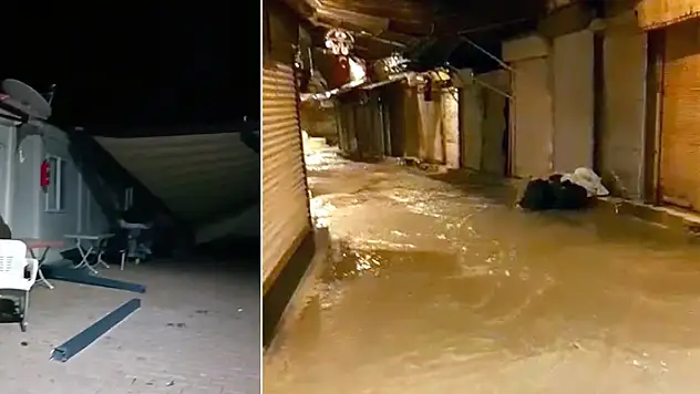 Hatay'da fırtına çatıları uçurdu
