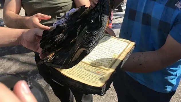 Her şey yandı, bir tek Kuran-ı Kerim yanmadı