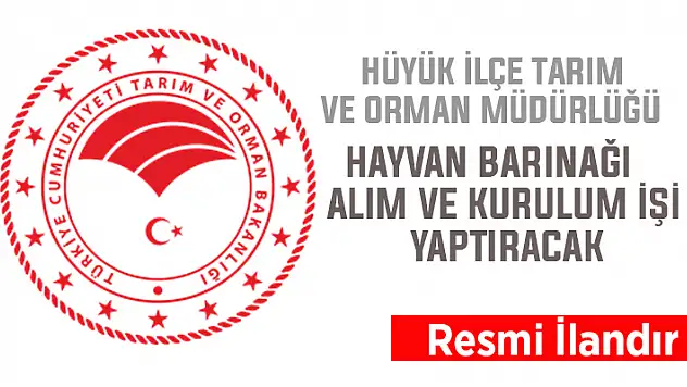 Hüyük İlçe Tarım Müdürlüğü, Portatif Küçükbaş Hayvan Barınak Alımı ve Kurulumu işi yaptıracak