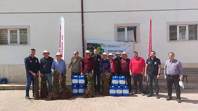 Hüyük ilçesinde çiftçilere ücretsiz böğürtlen fidanı dağıtıldı
