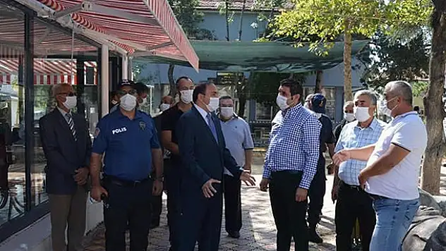 Hüyük'te kaymakam ve belediye başkanı koronavirüs denetiminde