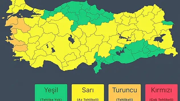 İçişleri Bakanlığından 52 il için 'sarı', 4 il için de 'turuncu' kodlu meteorolojik uyarı