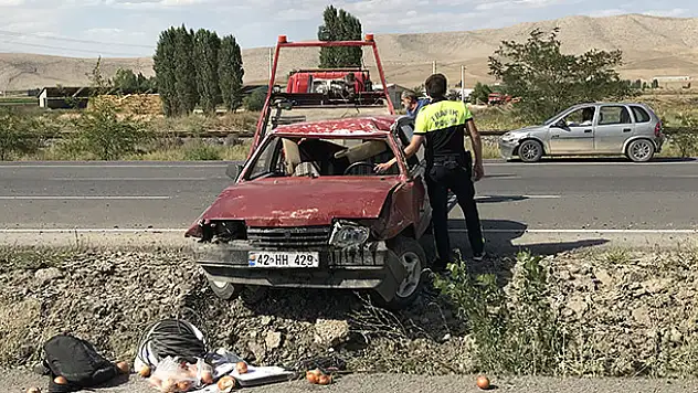 Ilgın'da otomobil devrildi: 1 yaralı