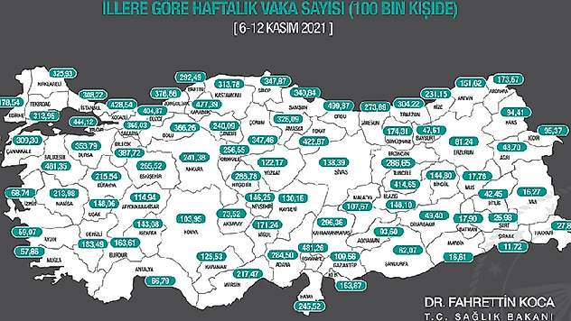 İllere göre Kovid-19 vaka sayısı belli oldu
