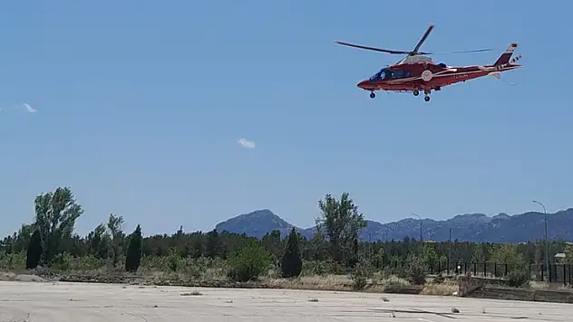 İş yerinde kalp krizi geçiren kişi hava ambulansıyla Konya'ya sevk edildi