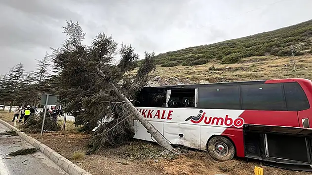 Isparta'da yolcu otobüsü ağaca çarptı: 11 yaralı
