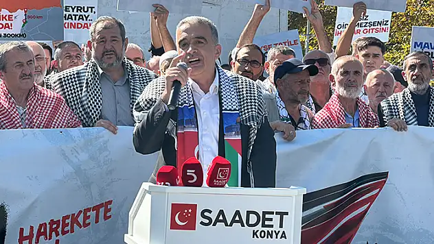 İsrail'in Filistin ve Lübnan'a yönelik saldırıları Konya'da protesto edildi
