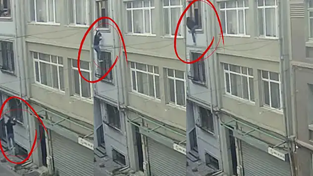 İstanbul'da 'örümcek adam' gibi hırsız kameraya yansıdı
