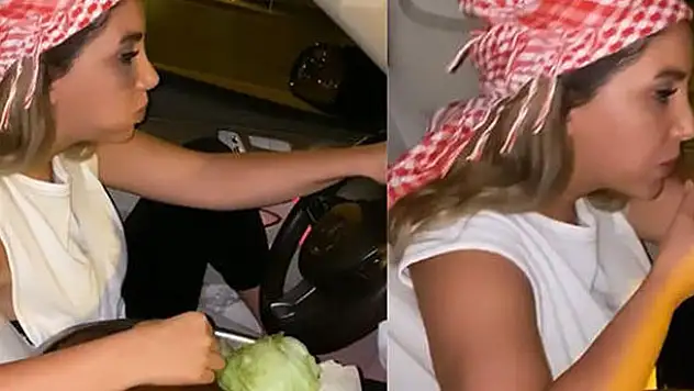 İstanbul trafiğinde 'çiğ köfteli' kadın trafik magandası kamerada