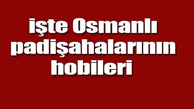 İşte Osmanlı padişahlarının hobileri