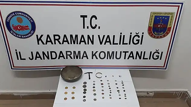 Jandarmanın durdurduğu araçta tarihi eser çıktı