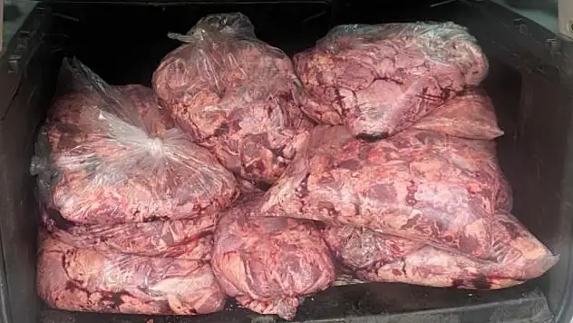Jandarmanın durdurduğu araçtan 450 kilo bozulmuş et çıktı