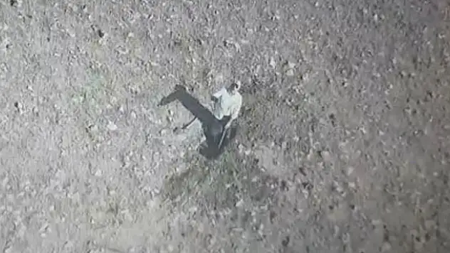 Jandarmaya ait 'drone'u taşlayan defineci yakalandı
