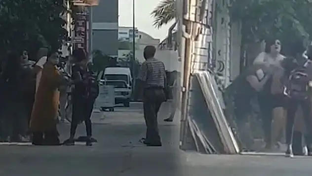 Kadınlar saç saça baş başa kavga etti, erkekler film izler gibi izledi