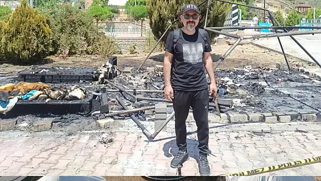 Kahramanmaraş'ta bir esnafın önce iş yeri yağmalandı, sonra çadırı yakıldı
