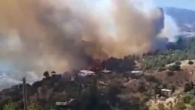 Kahramanmaraş'taki orman yangını evlere sıçradı
